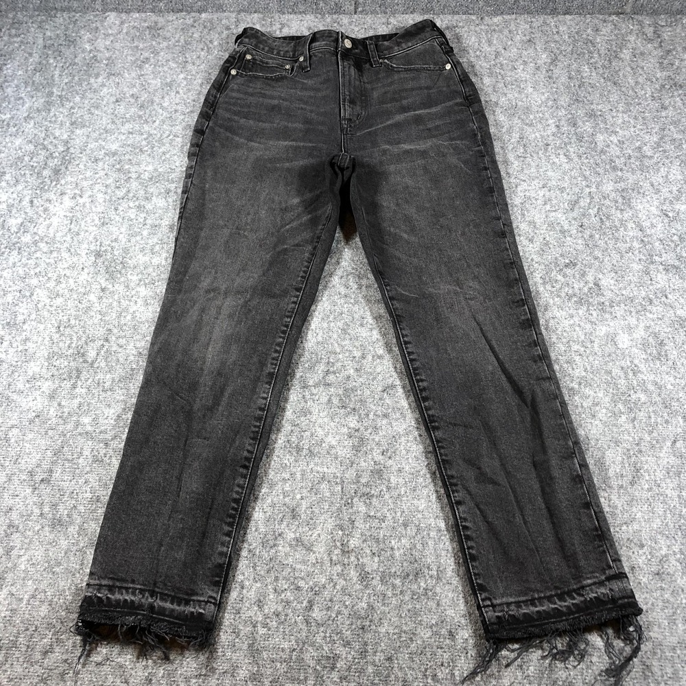Madewell High-Rise Straight Leg Jeans in Washed Black